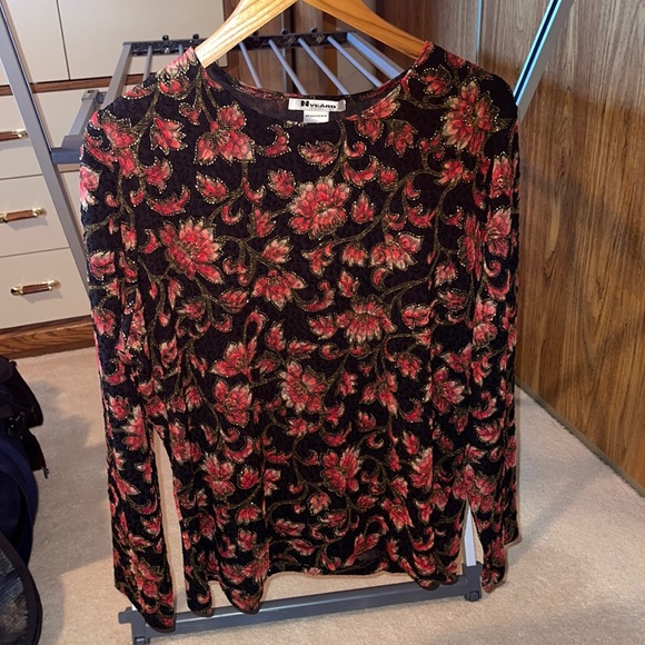 Long sleeve dressy pull over blouse - Picture 1 of 3